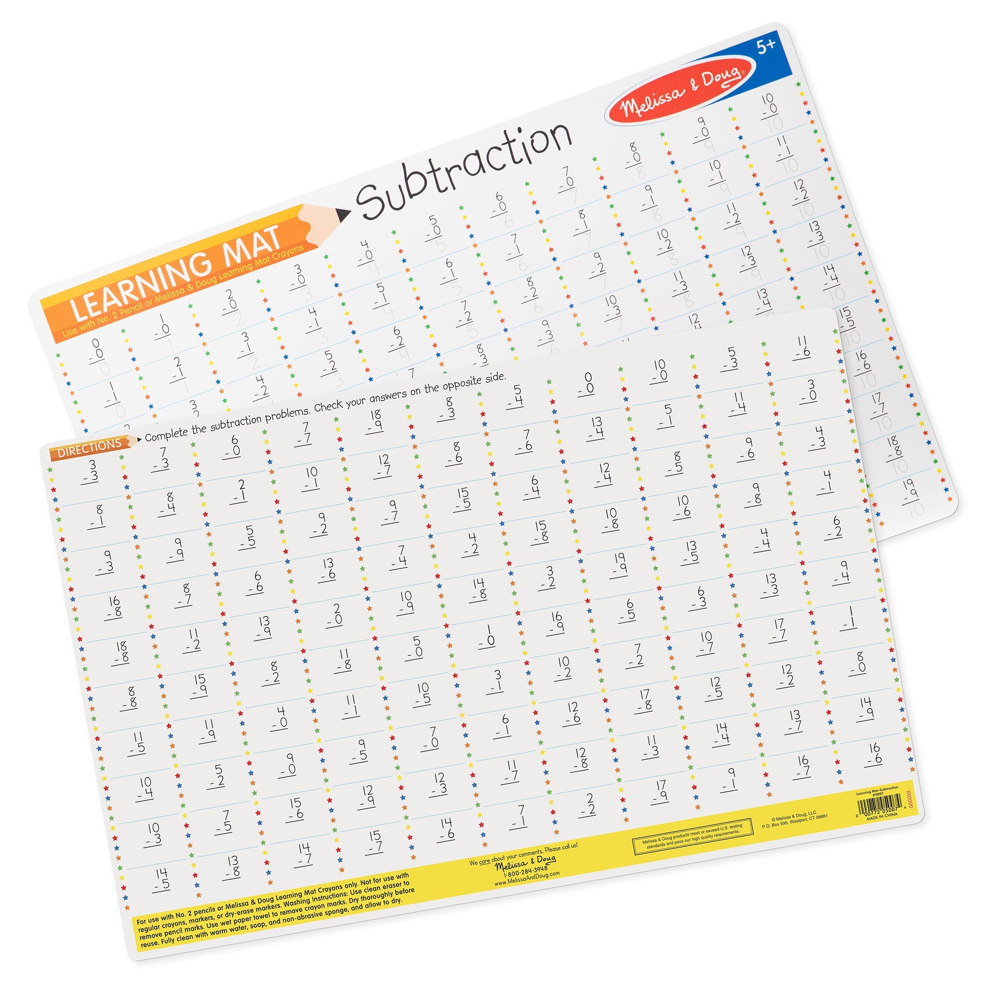 Subtraction Problems Write-A-Mat