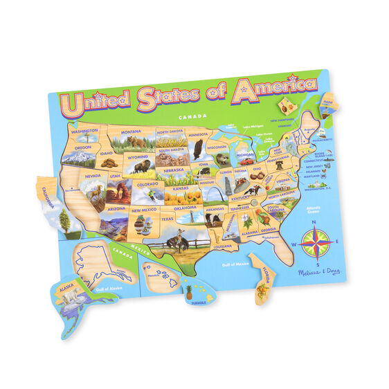 USA Map Wooden Jigsaw Puzzle