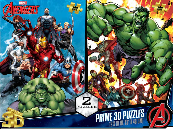 Marvel Avengers 2 -Pack Children's 3D Puzzle  200pc 12x18"