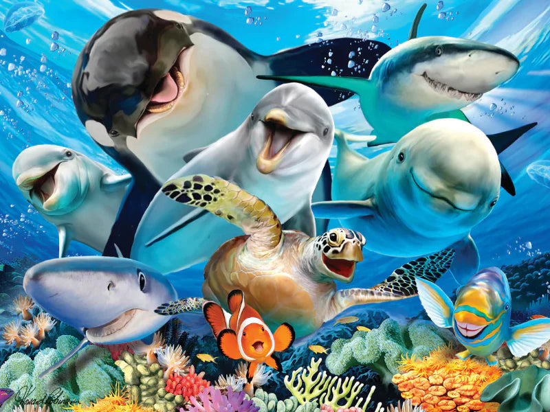 Underwater Selfies Howard Robinson 3D Jigsaw Puzzle