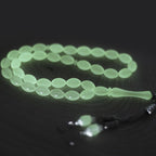 Tesbih 33luk Kedi Gozu (Cat's Eye) - Arpa Kesim - 4x6 mm - Prayer Beads - Glowing