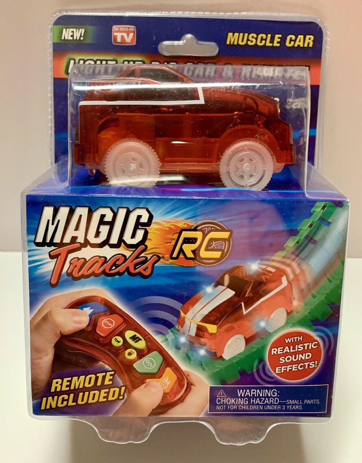 Magic Tracks Light-Up R/C Car & Remote Red Muscle Car -New