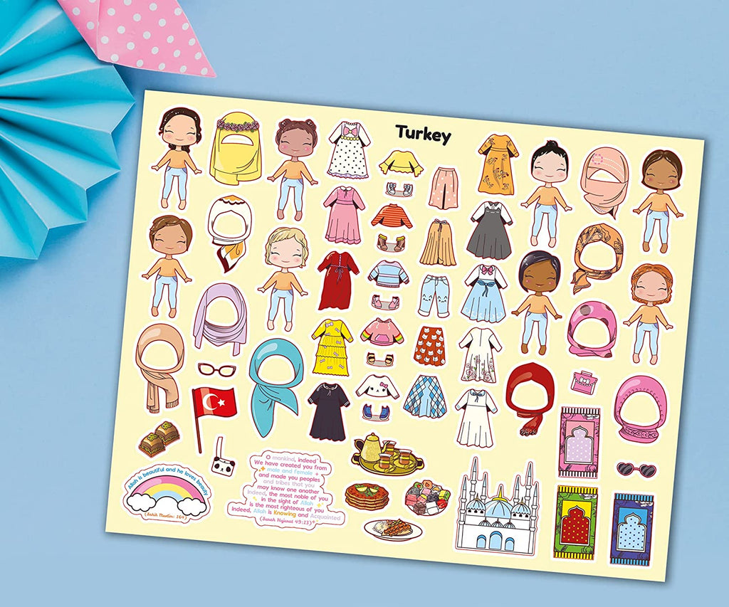 Muslim World Fashion Style 1 Sticker Book. 300 Reusable Stickers