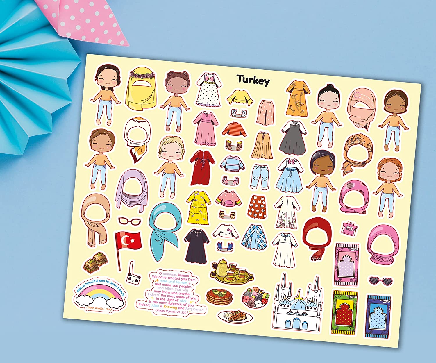 Muslim World Fashion Style 1 Sticker Book. 300 Reusable Stickers