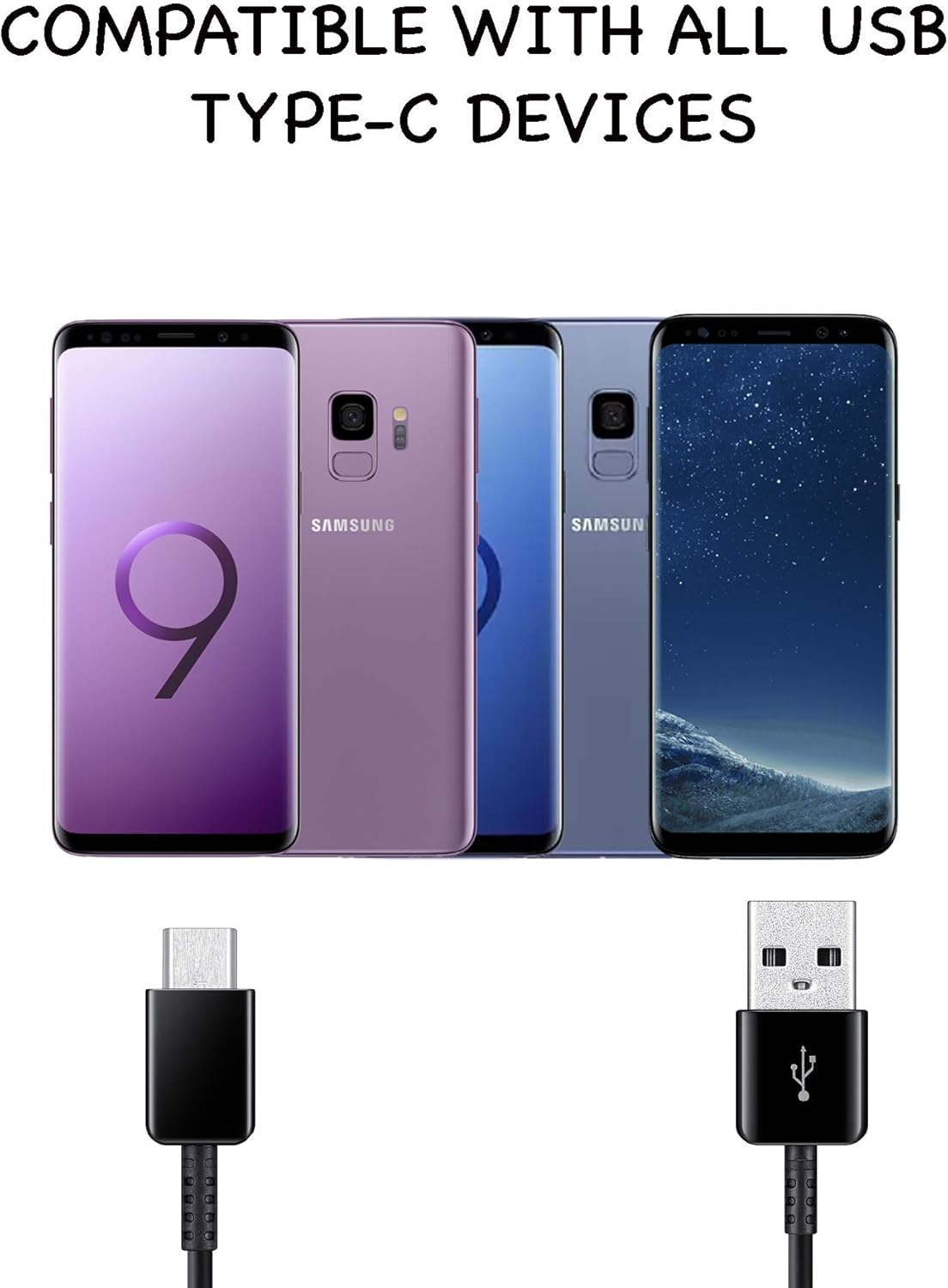 Fast Adaptive Wall Charger, Adapter, 25W for iPhone 15, Android, Tablet etc. USB to Type C with 3' Cable