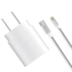 Fast Adaptive Wall Charger, Adapter, 25W for iPhone 13, 13 Pro, 12,12 Pro,12 Mini, X, XR, XS, iPad, Ultra Fast with 3' Cable