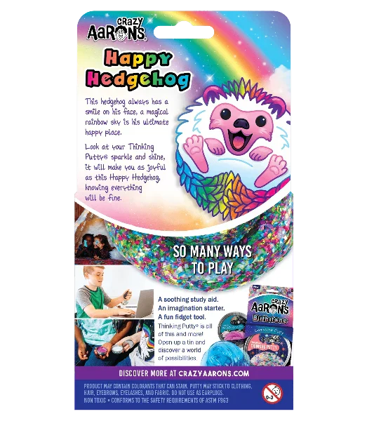 Crazy Aaron's Thinking Putty- Happy Hedgehog (4" tin)