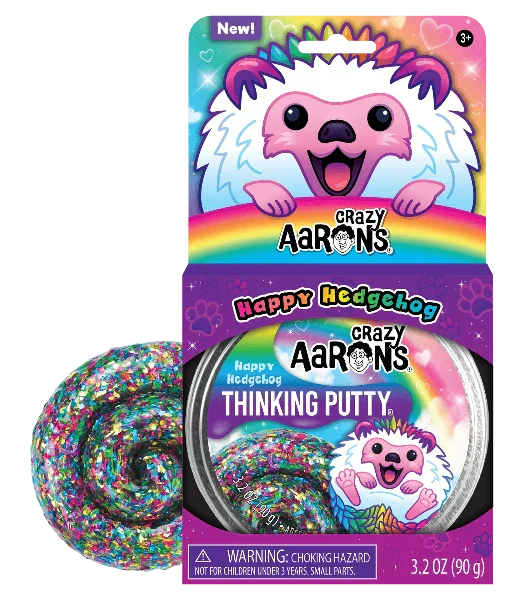 Crazy Aaron's Thinking Putty- Happy Hedgehog (4" tin)