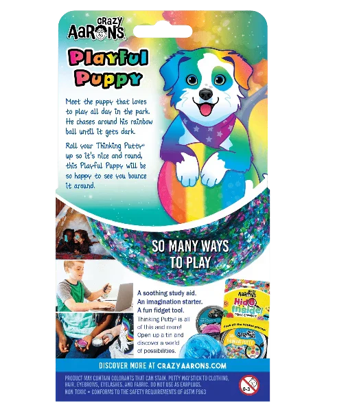 Crazy Aaron's Thinking Putty- Playful Puppy (4" tin)