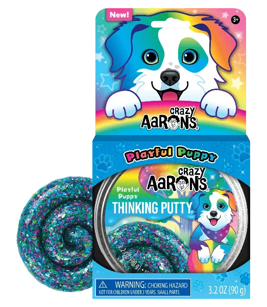 Crazy Aaron's Thinking Putty- Playful Puppy (4" tin)