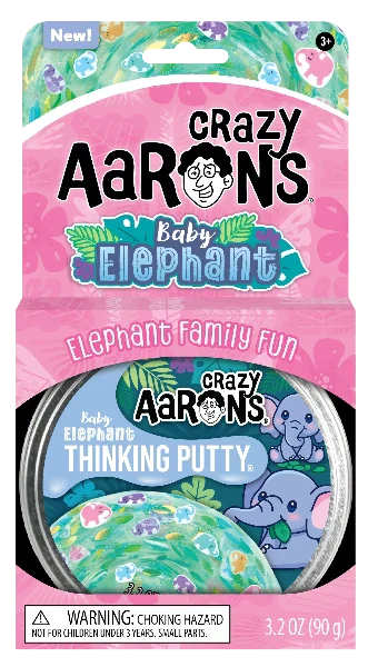 Crazy Aaron's Thinking Putty- Baby Elephant (4" tin)