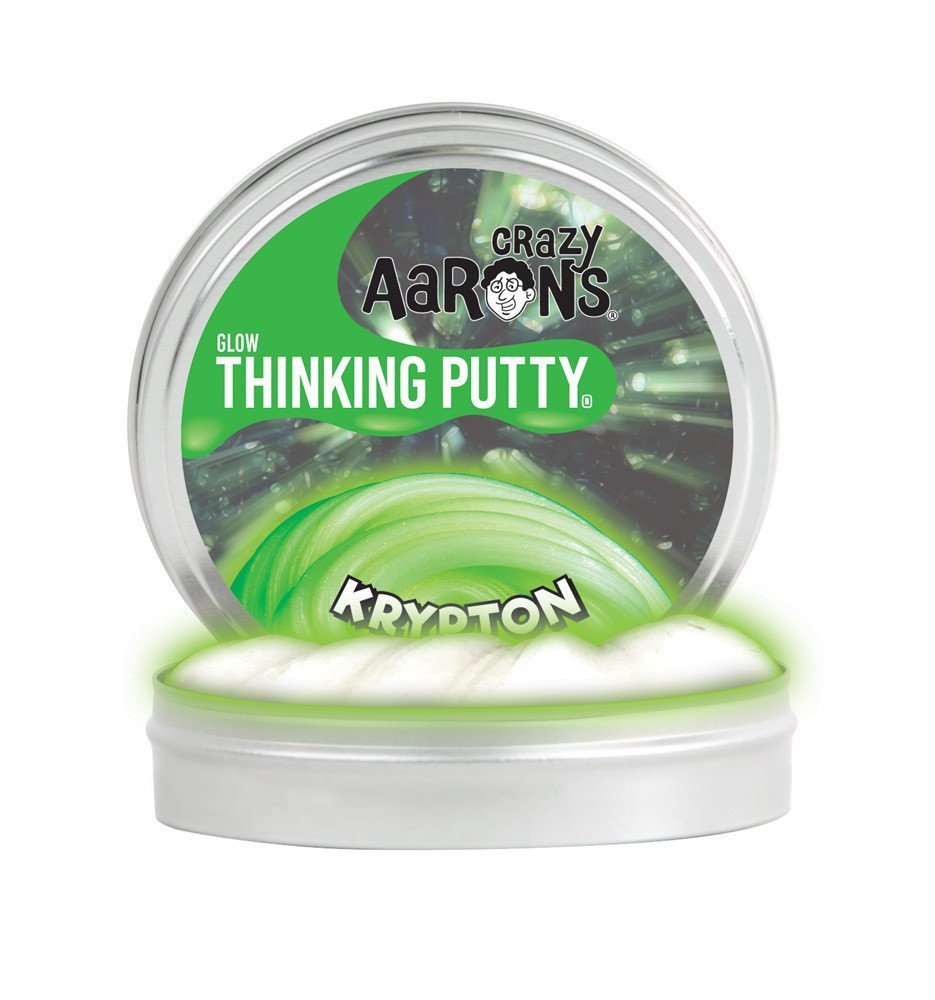 Crazy Aaron's Thinking Putty, 3.2 Ounce, Glow In The Dark Krypton