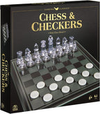 Chess & Checkers Set with Glass Board