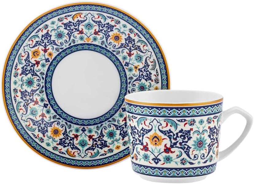 KARACA Beylerbeyi Turkish Coffee Cup Set for 6 People