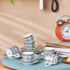 KARACA Beylerbeyi Turkish Coffee Cup Set for 6 People
