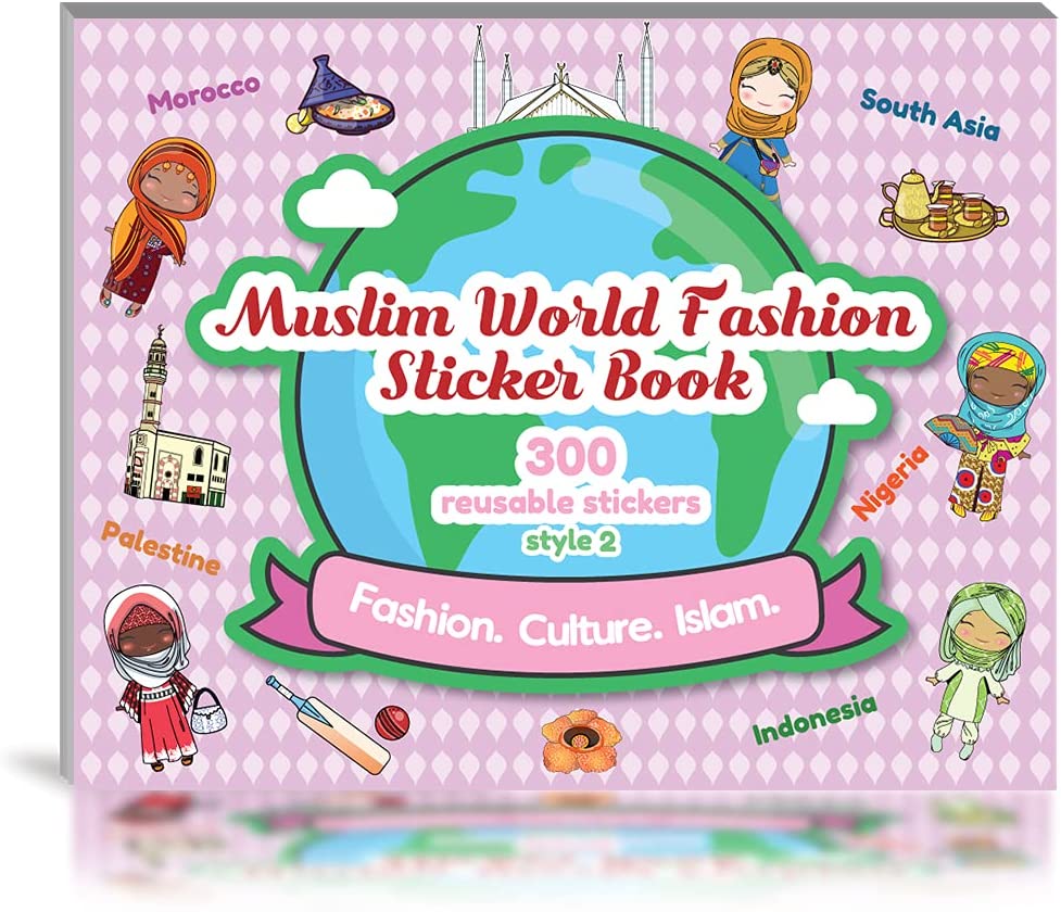 Muslim World Fashion Style 2 Sticker Book. 300 Reusable Stickers.