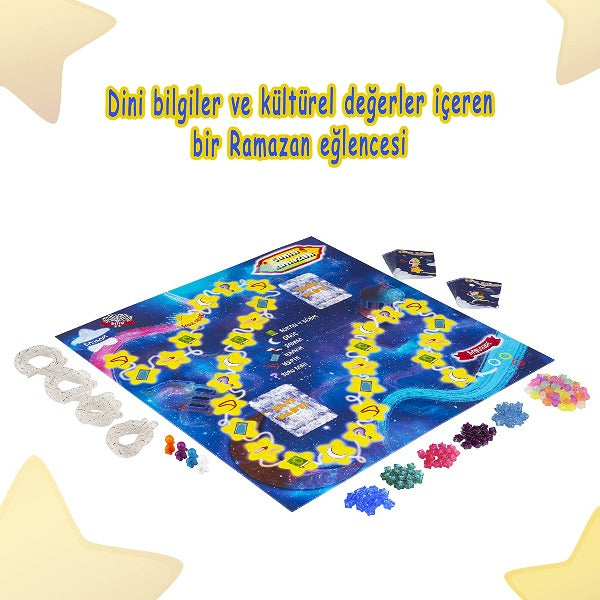 Canım Ramazan - Katlanabilir Masa Oyunu | Ramazan için Eğlenceli, Öğretici ve Özgün Aktivite Hediyesi | 5 Yaş ve Üzeri Çocuklara Uygun 50 Oyun Kartı, 20 x 20 inches Katlanabilir Oyun Mukavvası ve Kutusu