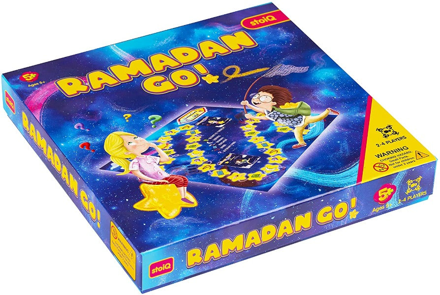 Ramadan Go! - Ramadan Board Game for Kids | A Unique Islamic Gift Idea and Fun Ramadan Activity for Kids Ages 5 and Up | 50 Educational Cards, 20" x 20" Deluxe Board, Hardcover Box