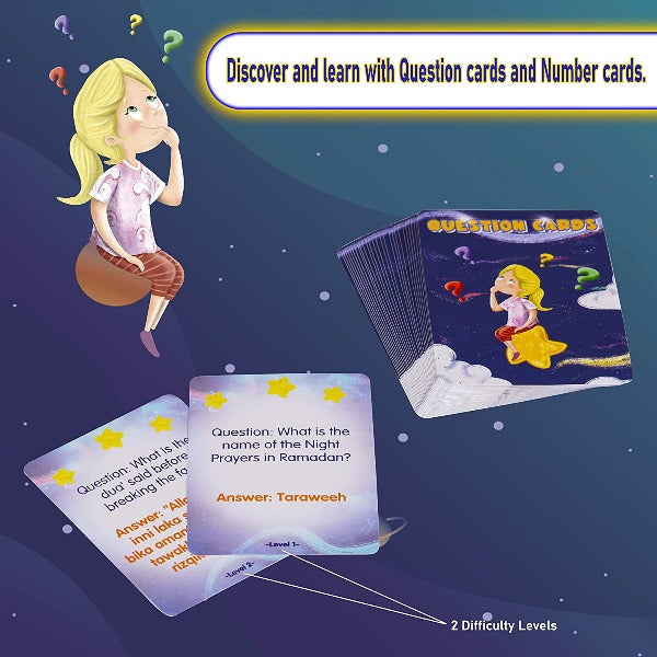 Ramadan Go! - Ramadan Board Game for Kids | A Unique Islamic Gift Idea and Fun Ramadan Activity for Kids Ages 5 and Up | 50 Educational Cards, 20" x 20" Deluxe Board, Hardcover Box