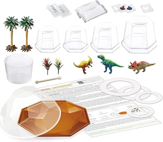 4M Crystal Growing Dinosaur Terrarium DIY STEM Toys Educational Lab Science Experiment Kit for Kids