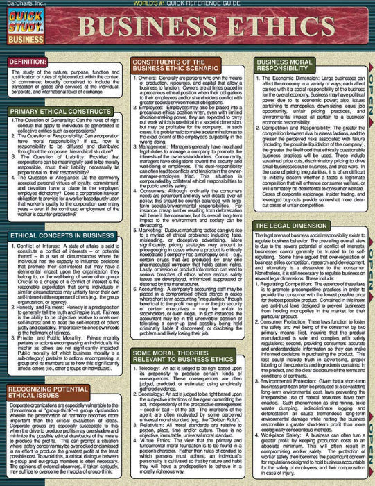 Business Ethics (Quick Study Business)