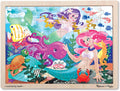 Melissa & Doug Mermaid Fantasea Wooden Jigsaw Puzzle (Preschool, Sturdy Wooden Construction, 48 Pieces, 15.7” H x 11.7” W x 0.45” L, Great Gift for Girls and Boys - Best for 4, 5, and 6 Year Olds)