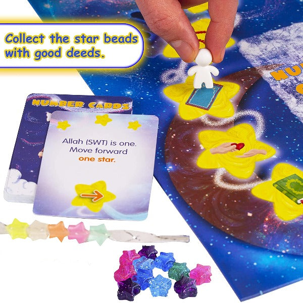Ramadan Go! - Ramadan Board Game for Kids | A Unique Islamic Gift Idea and Fun Ramadan Activity for Kids Ages 5 and Up | 50 Educational Cards, 20" x 20" Deluxe Board, Hardcover Box