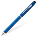 Cross Tech3+ Metallic Blue Multi-Function Pen with Chrome-Plated Appointments, Stylus, and 0.5mm Lead