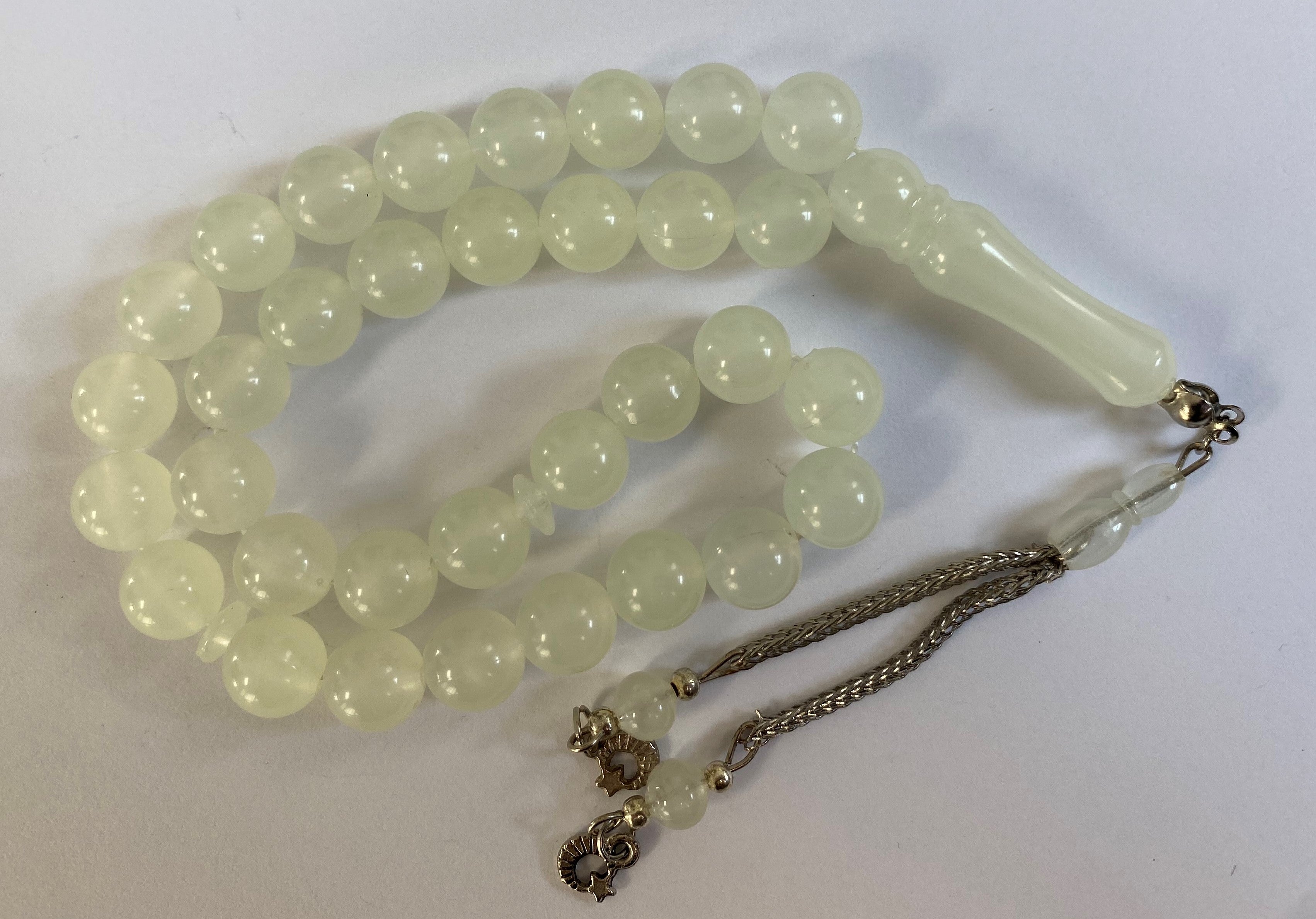 Tesbih 33luk Kedi Gozu (Cat's Eye) - Kure Kesim - 9 mm - Prayer Beads - Glowing