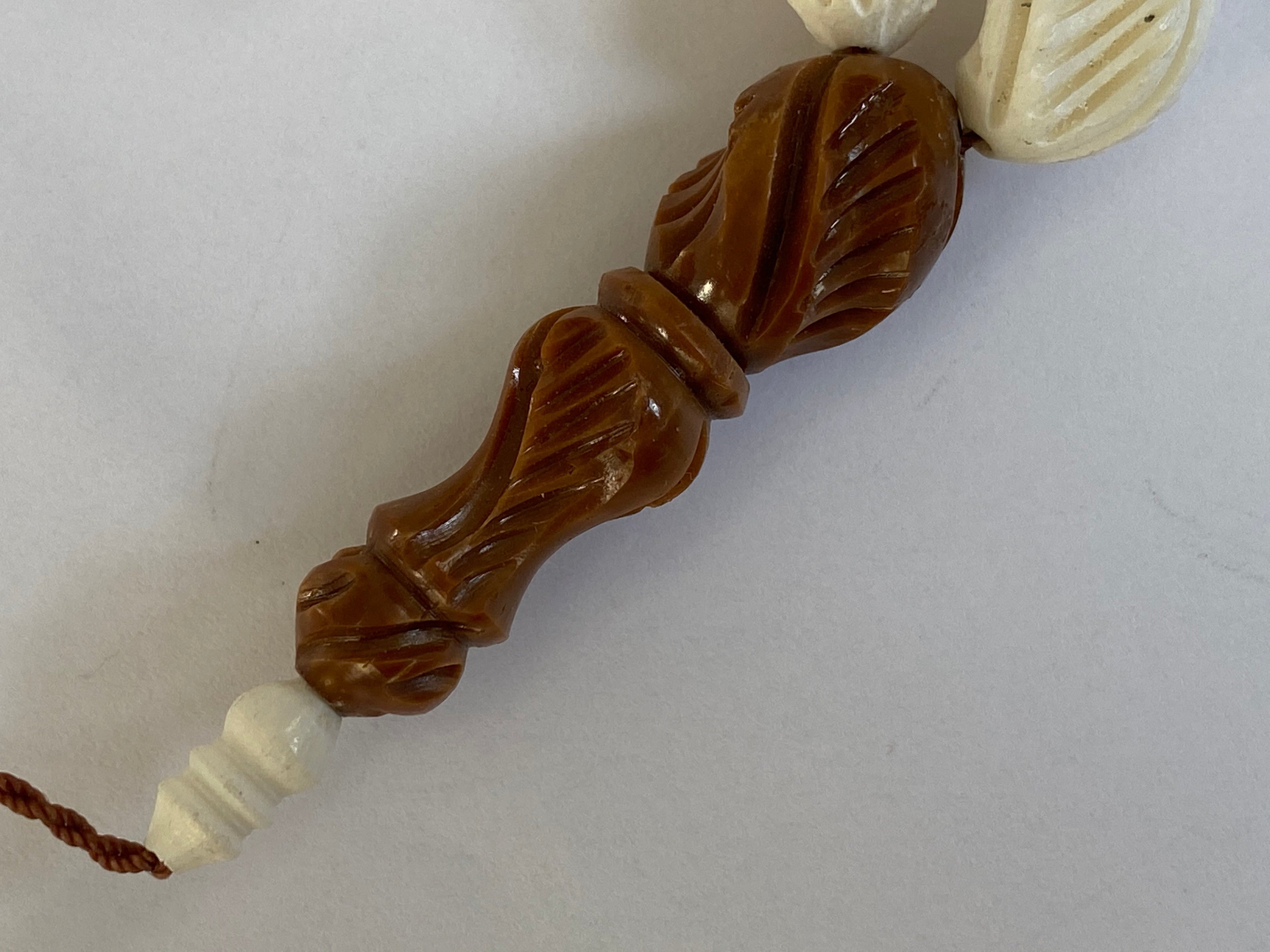 Tesbih 17lik Deve Kemigi (Camel Bone) - Arpa Kesim - 10x15 mm - Prayer Beads