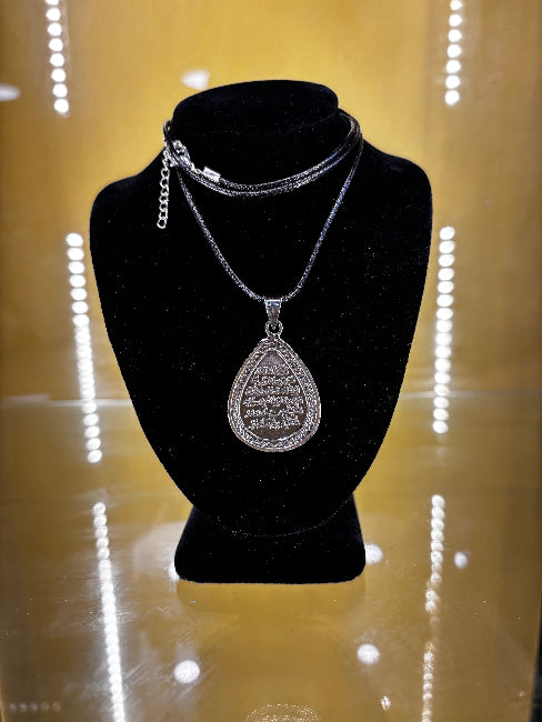 Buyuk Boy Gumus Damla Kitmir Kolye