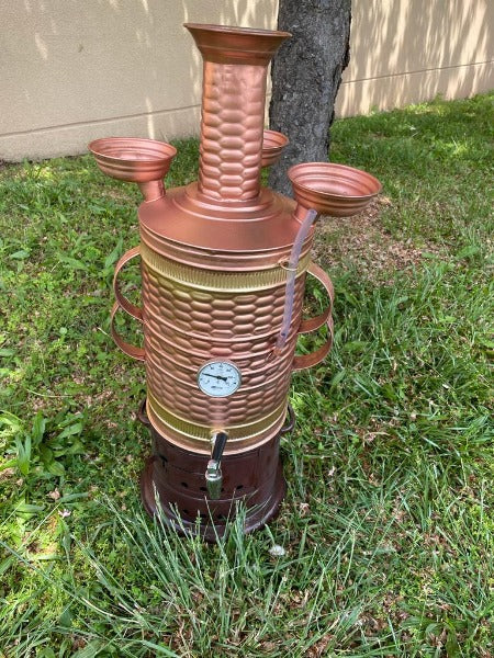 Bakır Çay Semaveri (15 Litre) Sobalı ve Termostatli