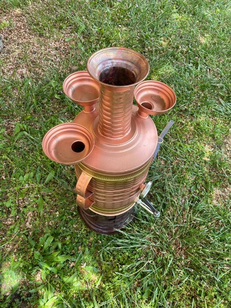 Bakır Çay Semaveri (30 Litre) Sobalı ve Termostatli