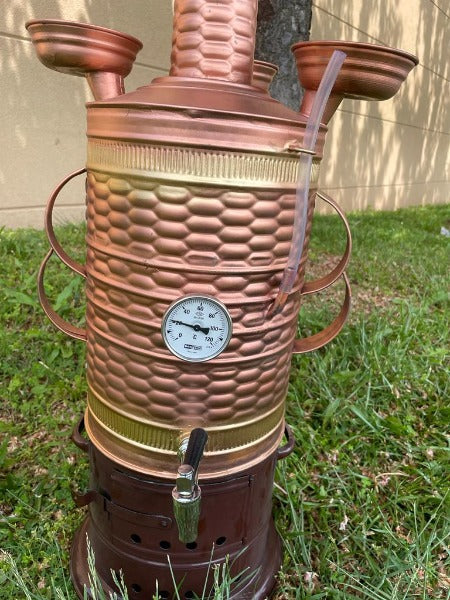 Bakır Çay Semaveri (15 Litre) Sobalı ve Termostatli