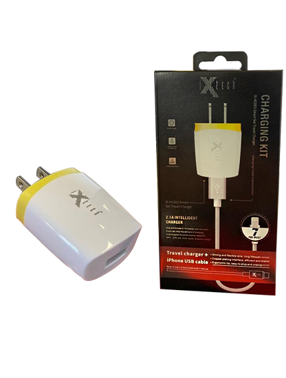 iXtech 1USB/2.1A Wall Charging Kit with 3.3ft IOS Cable