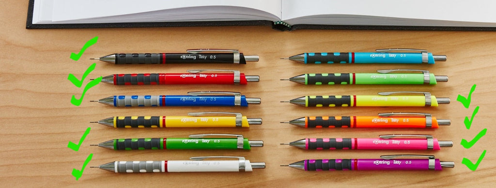 Rotring Tikky Mechanical Pencil- 0.5 and 0.7- Various Colors