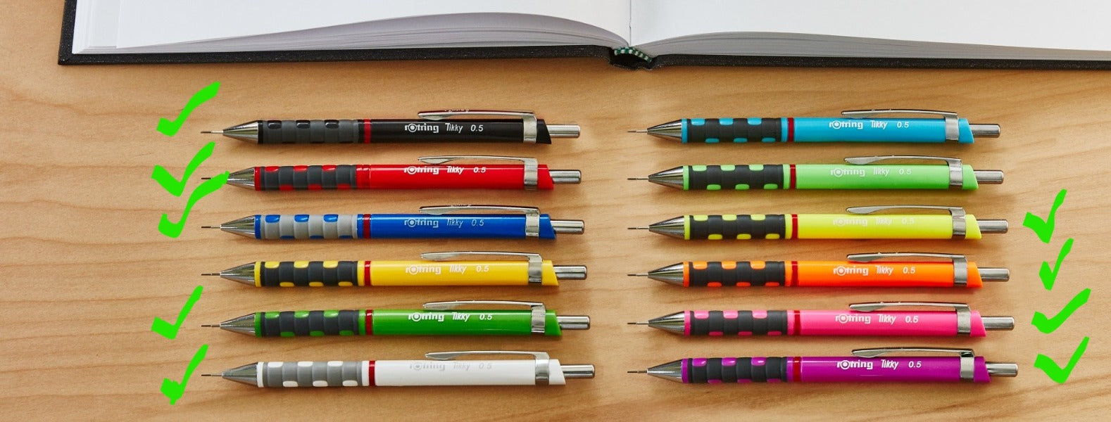 Rotring Tikky Mechanical Pencil- 0.5 and 0.7- Various Colors