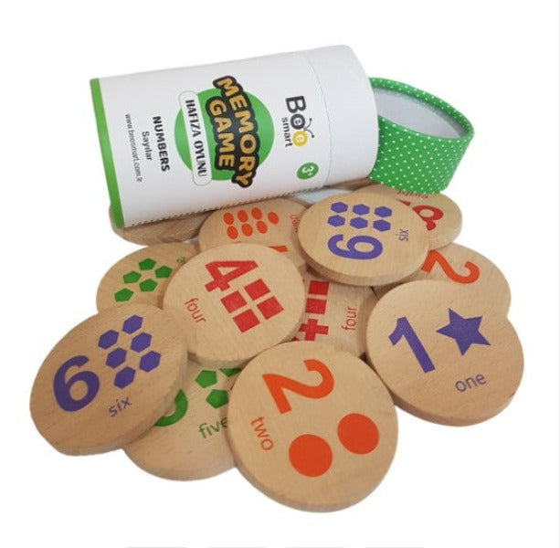 Bee Smart Memory Game Numbers Klasik 3 Yaş ve Üzeri Eşleştirme Ahşap Hafıza Oyunu
