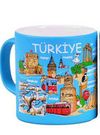 Türkiye Temalı Seramik Renkli Baskılı Kupa 82x90 mm