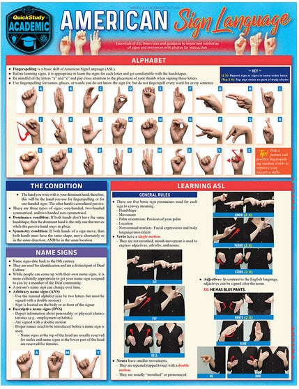 QuickStudy | American Sign Language Laminated Study Guide
