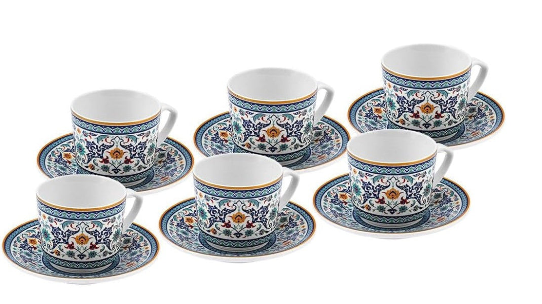 KARACA Beylerbeyi Turkish Coffee Cup Set for 6 People