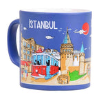 İstanbul Temalı Kutulu Renkli Baskılı Seramik Kupa - 82x90 mm