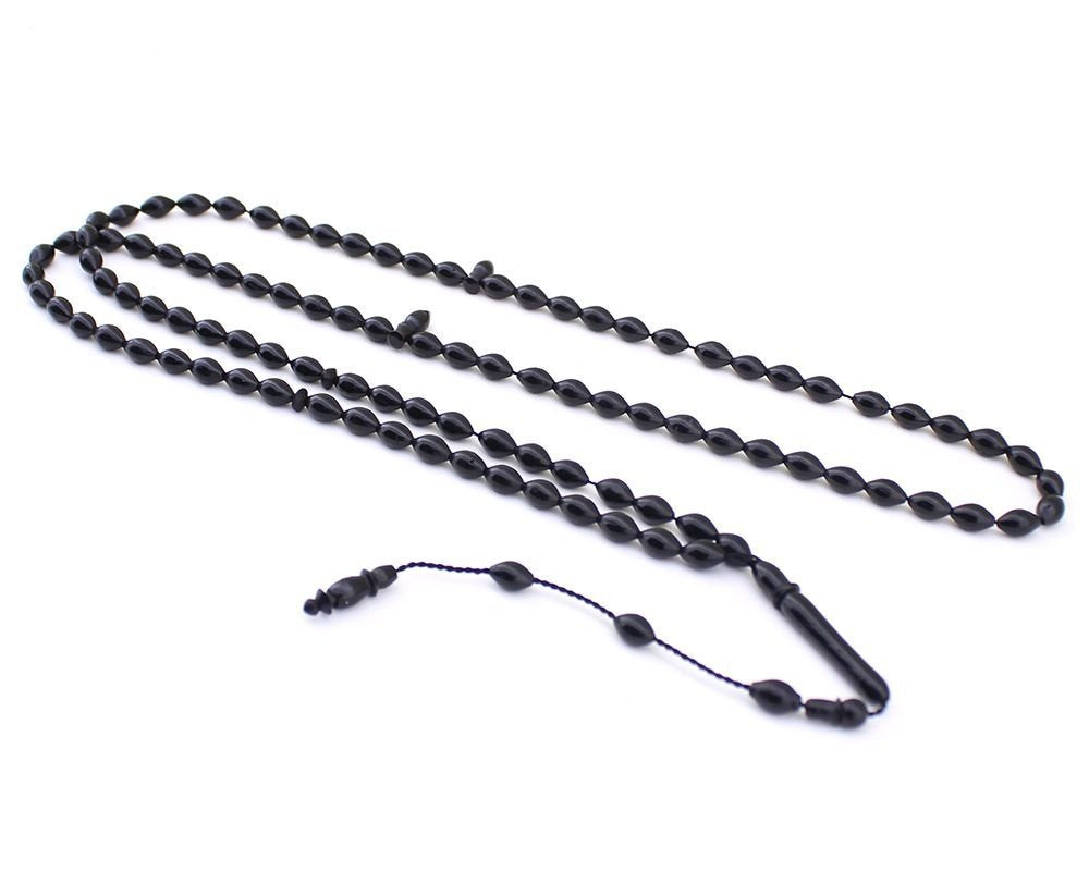 Tesbih 99luk Kuka (Kokka) - Arpa Kesim - 4x6 mm - Prayer Beads - Black
