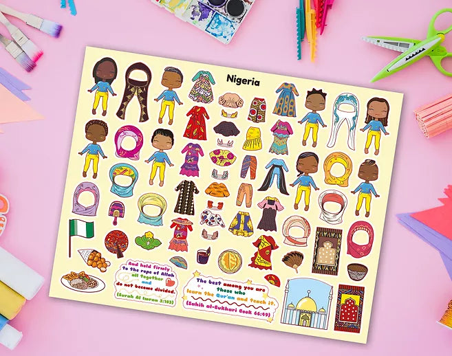 Muslim World Fashion Style 2 Sticker Book. 300 Reusable Stickers.