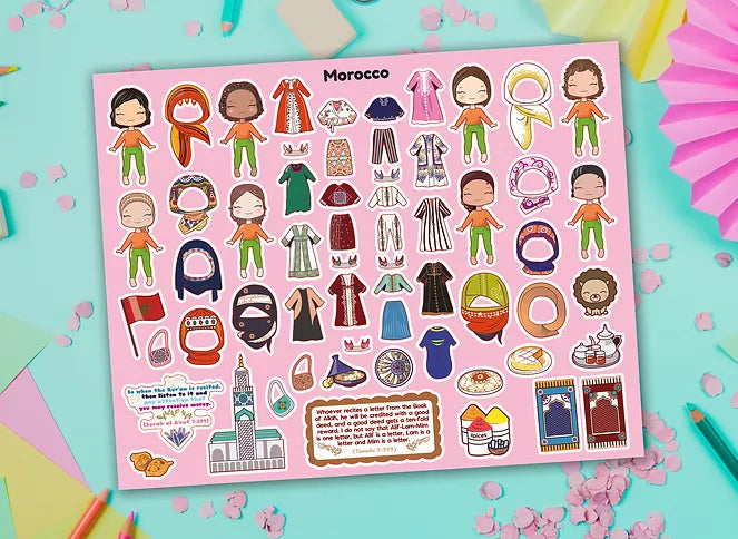 Muslim World Fashion Style 2 Sticker Book. 300 Reusable Stickers.