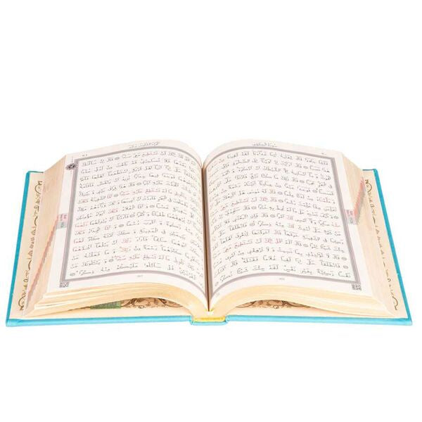 Hafız Boy Termo Deri Kuran-ı Kerim (Turkuaz, Mühürlü)