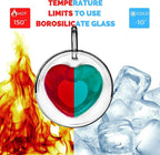 Double Walled Glass Coffee Mugs, 8.5oz/250ml Insulated Espresso Cups, Set of 2 (Heart Shape)