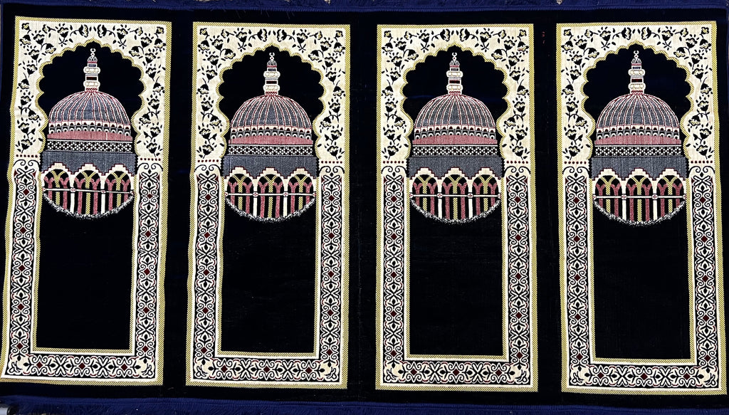 4-person prayer rug, Grup Seccade-4 kisilik(navy blue)
