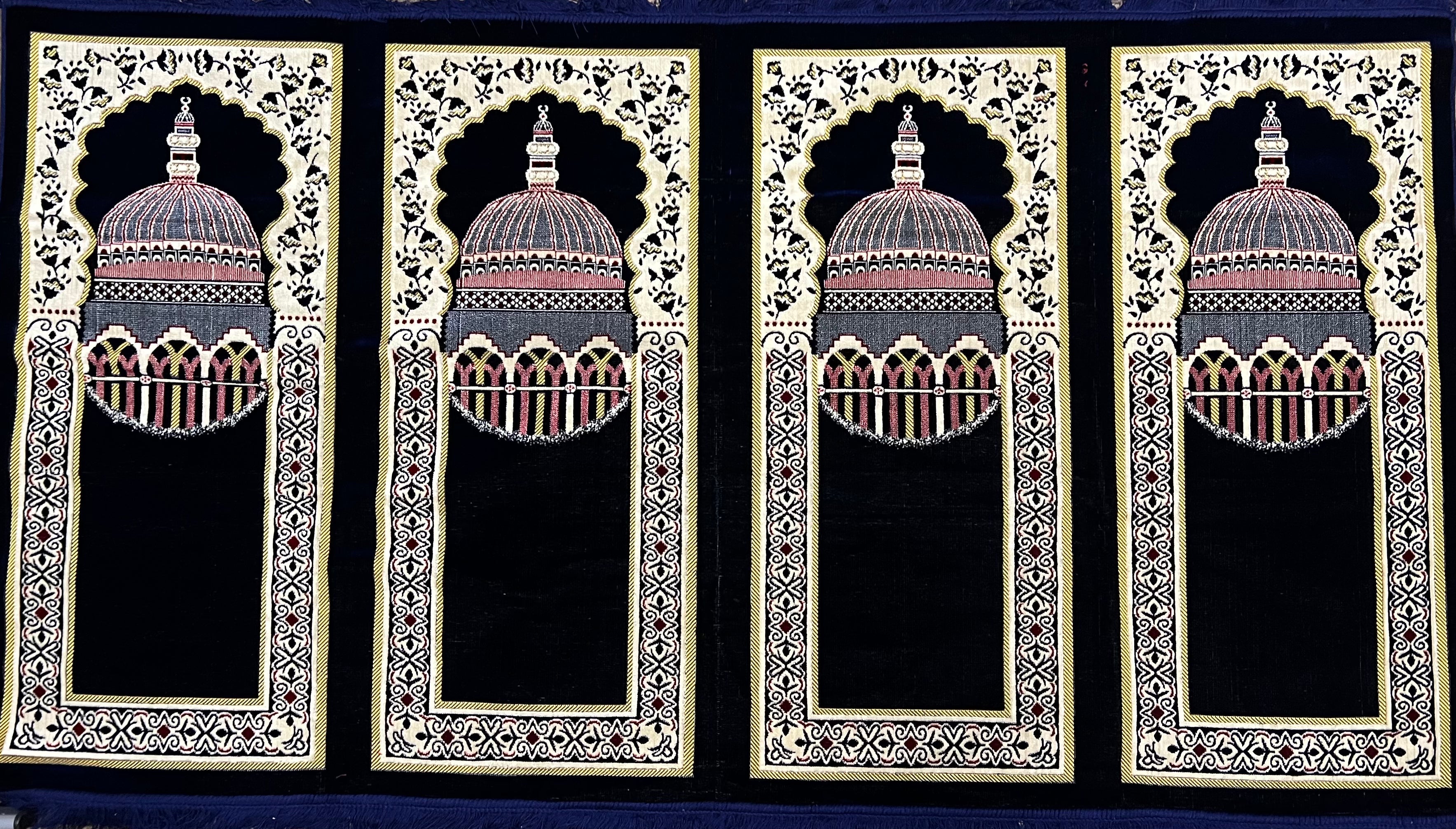 4-person prayer rug, Grup Seccade-4 kisilik(navy blue)