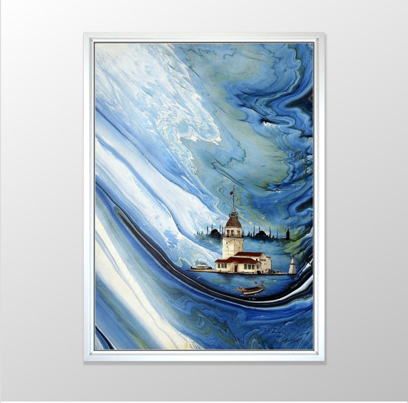 Kız Kulesi Çerçeveli Tablo 56x76 cm